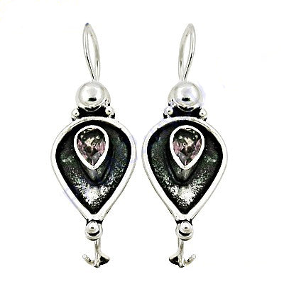 925 silver amethyst drop earrings for women | dangle earrings