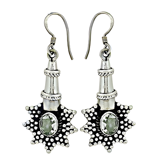 Indian CZ Silver Earring