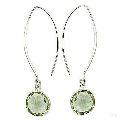 925 silver green amethyst drop earrings | women's jewelry gift