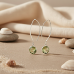 Load image into Gallery viewer, 925 Silver Green Amethyst Drop Earrings | Women's Jewelry Gift
