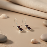 Load image into Gallery viewer, 925 Silver Garnet Drop Earrings for Women | Gemstone Jewelry
