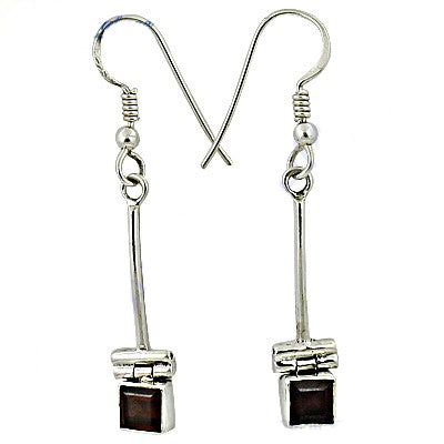 925 silver garnet drop earrings for women | dangle earrings