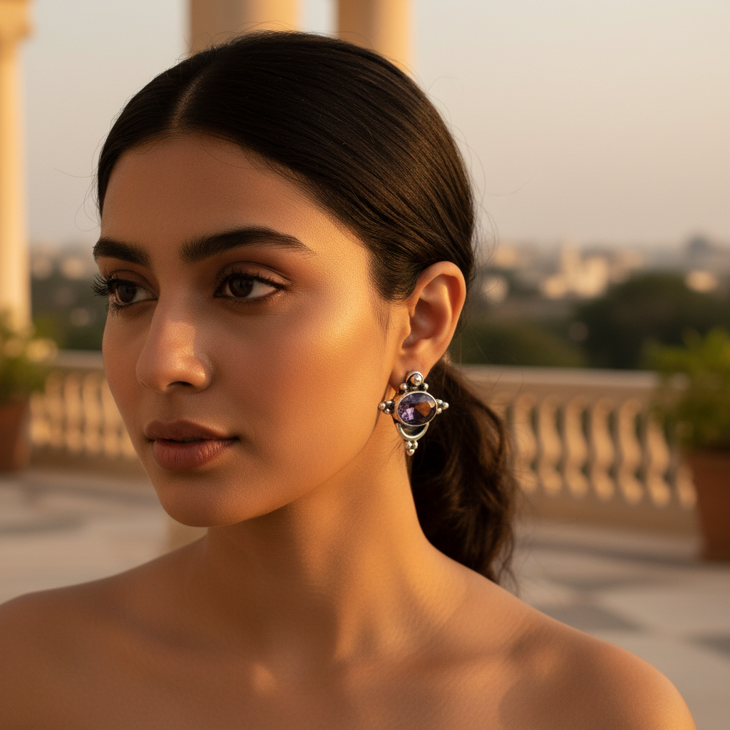 925 Silver Amethyst Drop Earrings | Women's Jewelry Gift