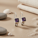 将图像加载到图库查看器中， 925 Silver Amethyst Drop Earrings for Women | Gift Jewelry
