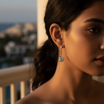 将图像加载到图库查看器中， Silver Dangle Drop Earrings with Clear CZ | Women's Jewelry Gift
