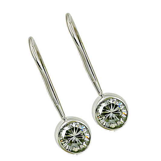 Charming Cubic Zirconia Silver Earring Round Cz Earrings Fabulous Cz Earrings