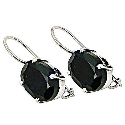 Black Onyx Silver Drop Earrings | Gemstone Jewelry for Women