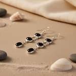 将图像加载到图库查看器中， 925 Sterling Silver Black Onyx Dangle Earrings | Women's Jewelry
