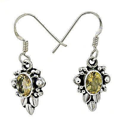 925 silver citrine earrings for women | gemstone jewelry