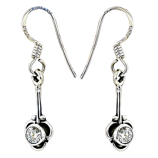 Long Styles Silver Earrings In Cubic Zirconia