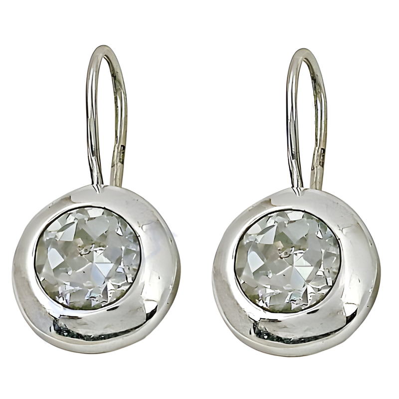 Stunning Sparkling CZ Gemstone Silver Earrings - Elegant Jewelry for Any Occasion