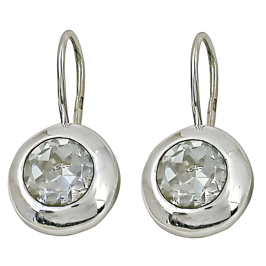 Stunning Sparkling CZ Gemstone Silver Earrings - Elegant Jewelry for Any Occasion