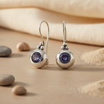 将图像加载到图库查看器中， 925 Silver Blue Gemstone Earrings for Women | Daily Wear
