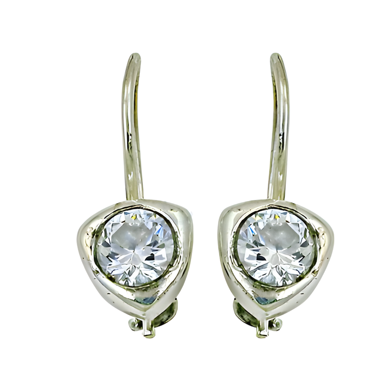 New Fashionable CZ Gemstone Silver Earrings