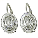 将图像加载到图库查看器中， 925 Silver Leverback Earrings with Oval Gemstone | Women's Jewelry
