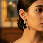将图像加载到图库查看器中， 925 Silver Onyx Drop Earrings for Women | Daily Wear Jewelry
