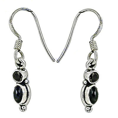 925 silver black gemstone drop earrings for women | gift jewelry