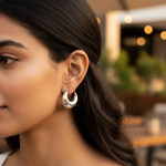 Load image into Gallery viewer, 925 Silver Chunky Hoop Earrings for Women | Daily Wear
