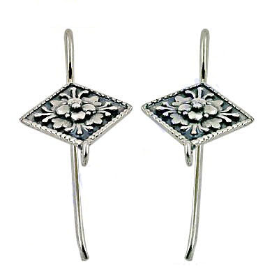 925 silver floral drop earrings for women | dangle jewelry