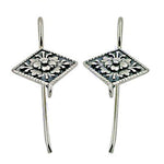 将图像加载到图库查看器中， 925 Silver Floral Drop Earrings for Women | Dangle Jewelry
