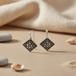 将图像加载到图库查看器中， 925 Silver Floral Drop Earrings for Women | Dangle Jewelry
