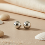 Load image into Gallery viewer, Silver Ball Stud Earrings | Round Silver Earrings for Women
