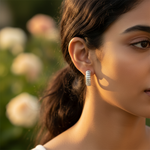 将图像加载到图库查看器中， Silver Hoop Earrings for Women | Twisted Design | Daily Wear

