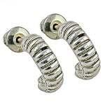 将图像加载到图库查看器中， Silver Hoop Earrings for Women | Twisted Design | Daily Wear
