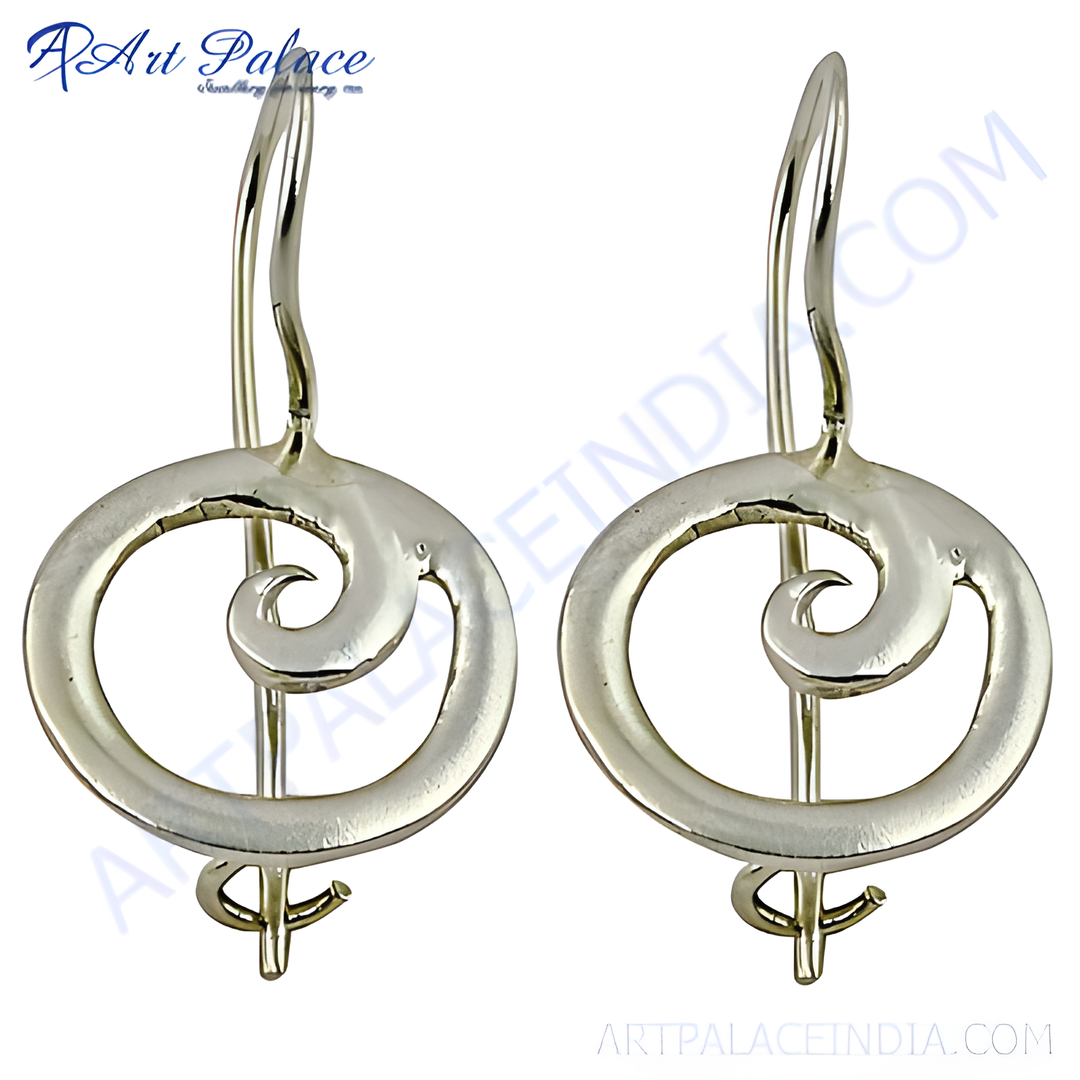 925 sterling silver treble clef drop earrings, a musical note design in silver