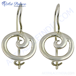 将图像加载到图库查看器中， 925 sterling silver treble clef drop earrings, a musical note design in silver
