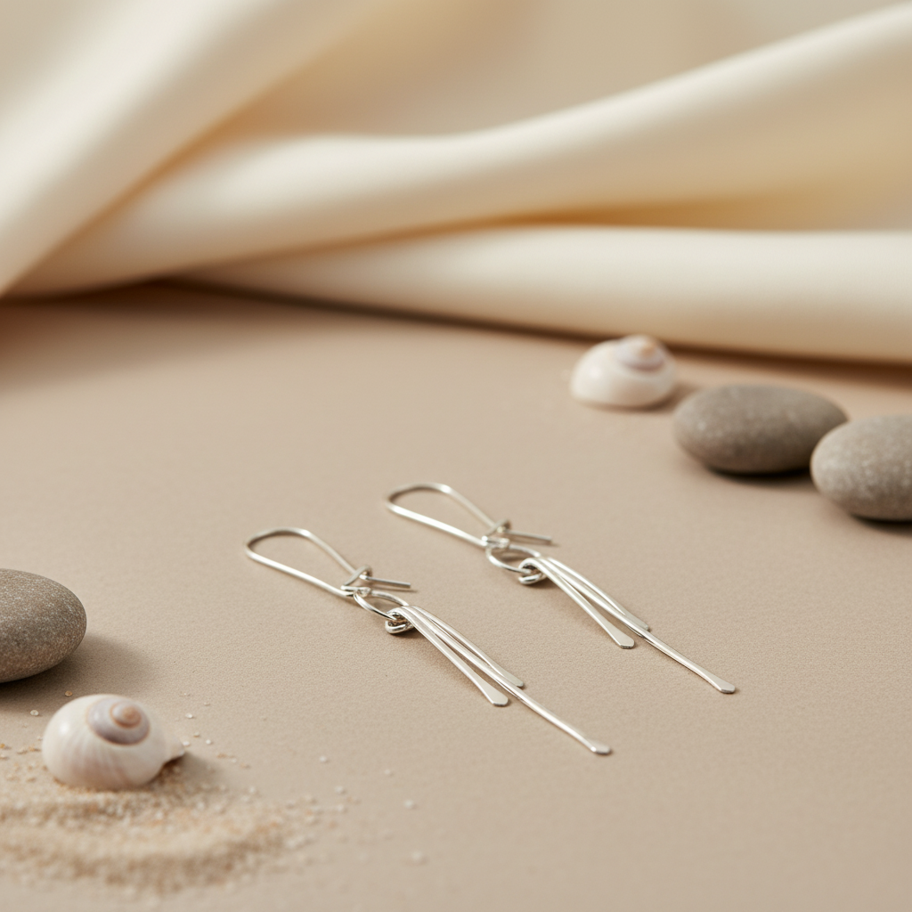 Silver Dangle Earrings for Women | Chic Minimalist Jewelry