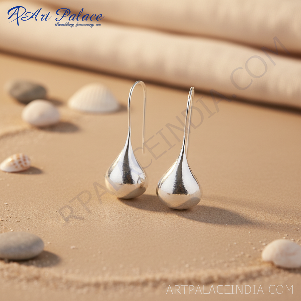 Silver Teardrop Dangle Earrings | Minimalist Silver Earrings for Women