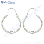 Load image into Gallery viewer, 925 sterling silver hoop earrings with a simple and elegant design for women.
