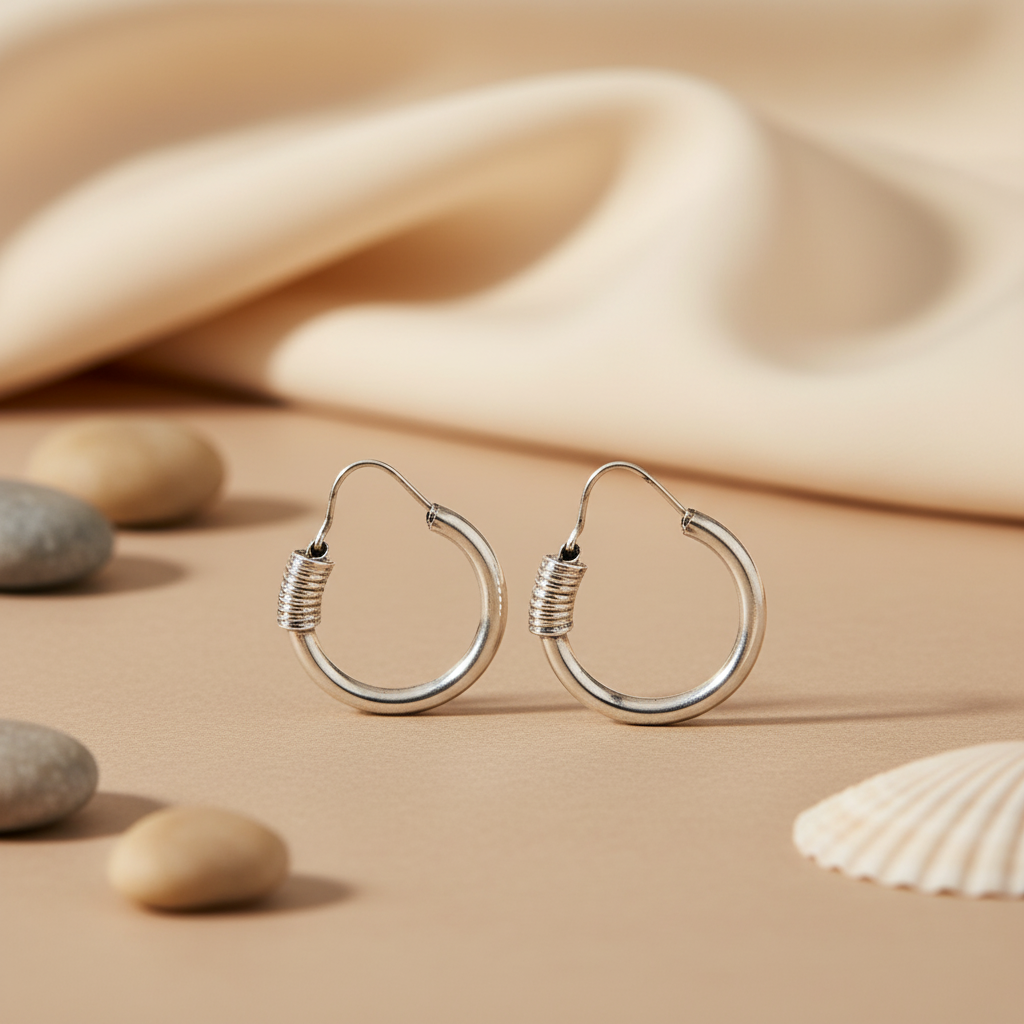 Silver Hoop Earrings for Women | Daily Wear Jewelry