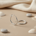 将图像加载到图库查看器中， 925 Silver Hoop Earrings for Women | Classic Daily Wear Jewelry
