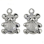 将图像加载到图库查看器中， Silver Teddy Bear Charm Pendant for Jewelry Making
