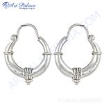 Load image into Gallery viewer, 925 sterling silver hoop earrings with intricate detailing, designed for women&#39;s daily wear.
