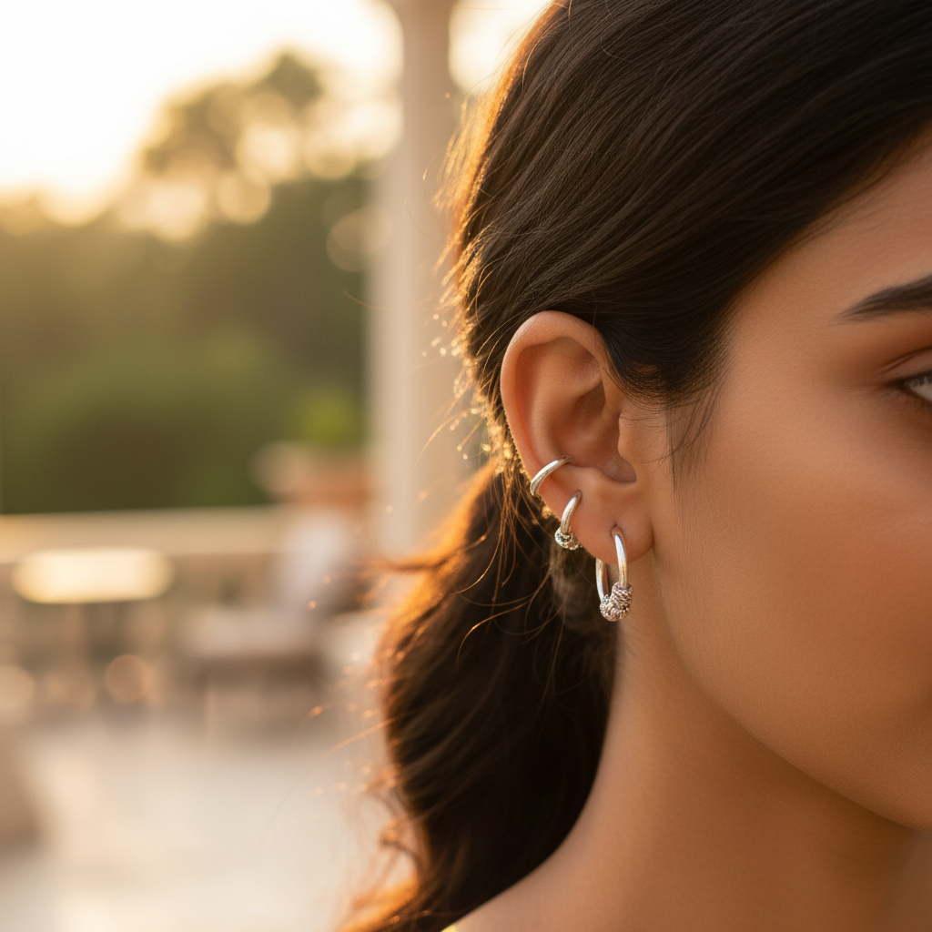 925 Silver C-Shaped Ear Cuff Earrings for Women | Fashion Jewelry