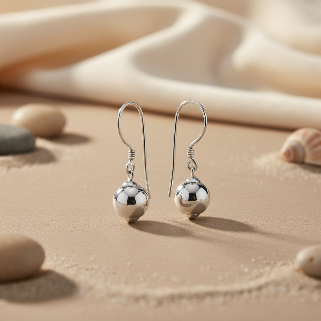 925 Sterling Silver Ball Drop Earrings for Women | Dangle Earrings