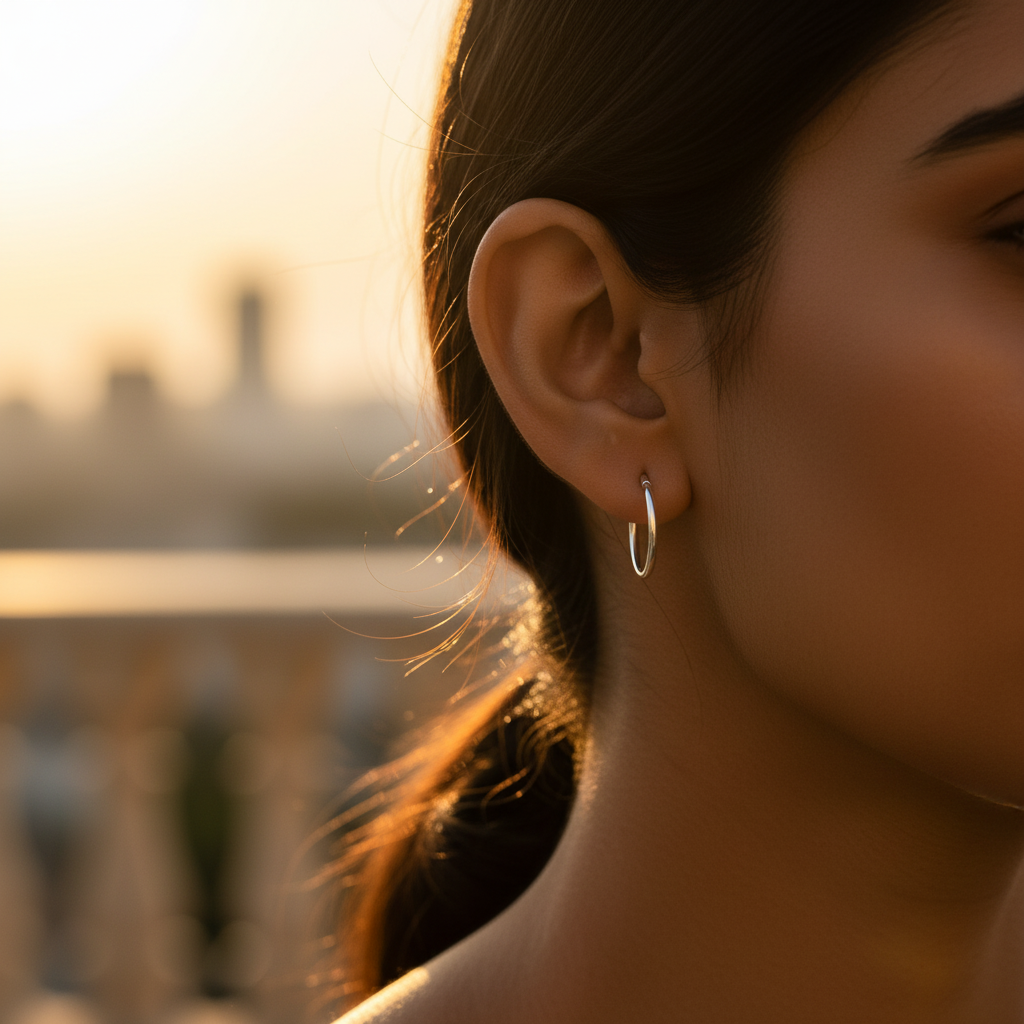 Silver Hoop Earrings for Women | Daily Wear | Gift