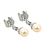 将图像加载到图库查看器中， Silver Leaf Pearl Drop Earrings for Women | Elegant Jewelry
