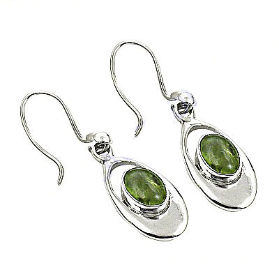 925 silver peridot drop earrings for women | green gemstone jewelry