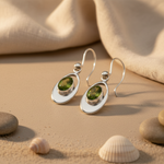 将图像加载到图库查看器中， 925 Silver Peridot Drop Earrings for Women | Green Gemstone Jewelry
