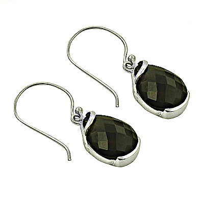 925 Silver Black Onyx Teardrop Earrings for Women