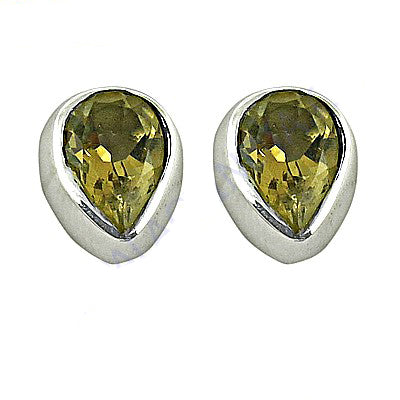 925 silver peridot stud earrings for women | teardrop jewelry
