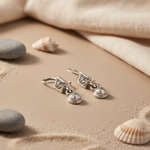 将图像加载到图库查看器中， 925纯银白色托帕石水滴耳环，女士款 | 垂坠式耳环
