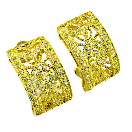 Latest Luxury Cubic Zirconia Silver Gold Plated Earrings