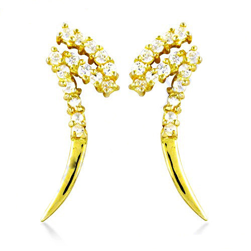Gold plating zirconia ear climber earrings | women's fashion jewelry