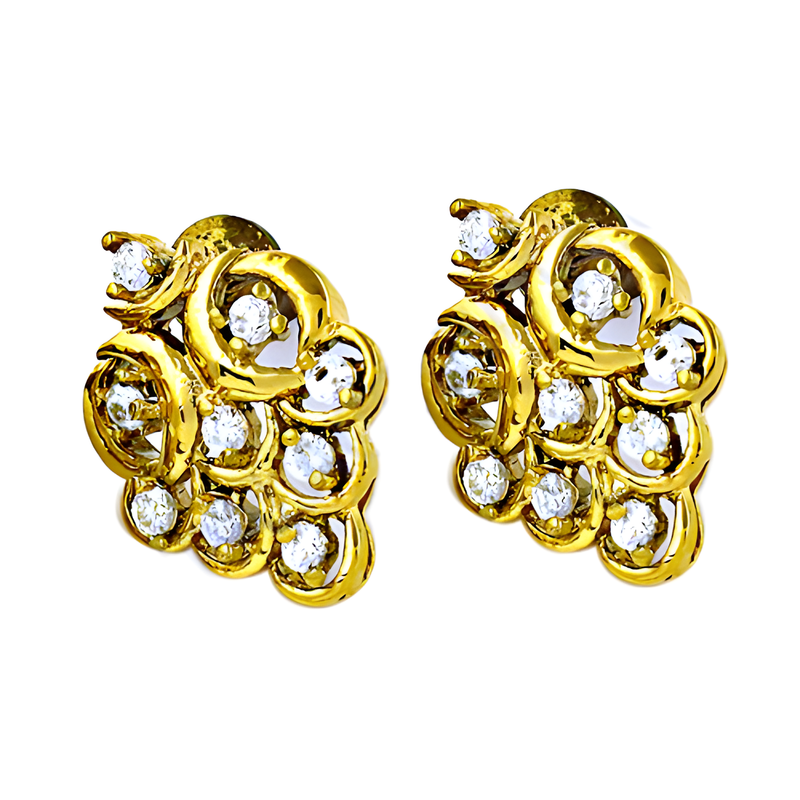 Fashion Accessories Cz Gemstone Gold Plated Silver Earrings