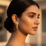 将图像加载到图库查看器中， gold plating Leaf Diamond Earrings | Luxury Jewelry Gift
